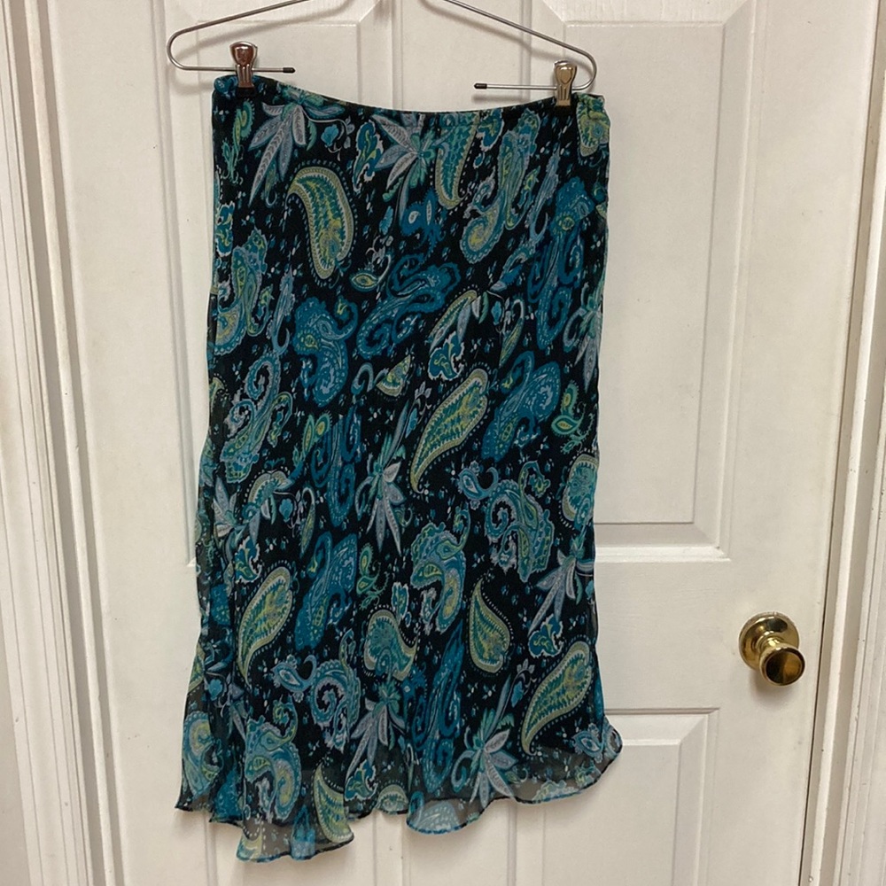 Paisley Print Blue and Green Skirt